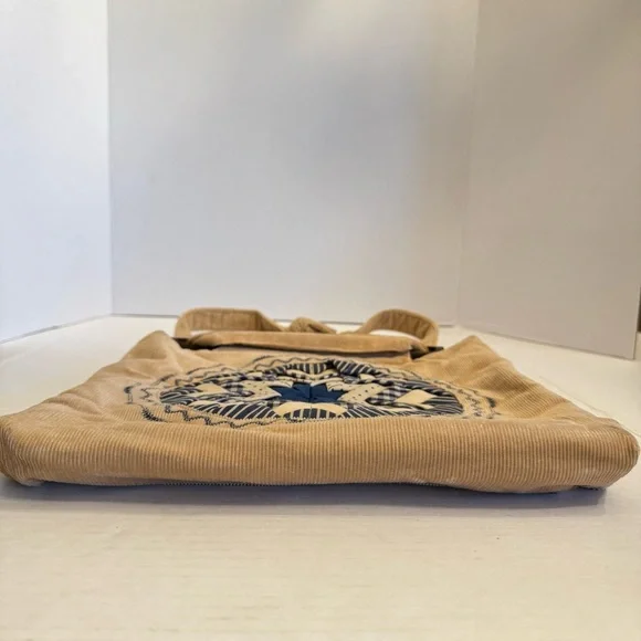 Retro 70s Quilted Hippie Shoulder Bag Vegan Handbag Boho Cottagecore Wood detail - Picture 11 of 16